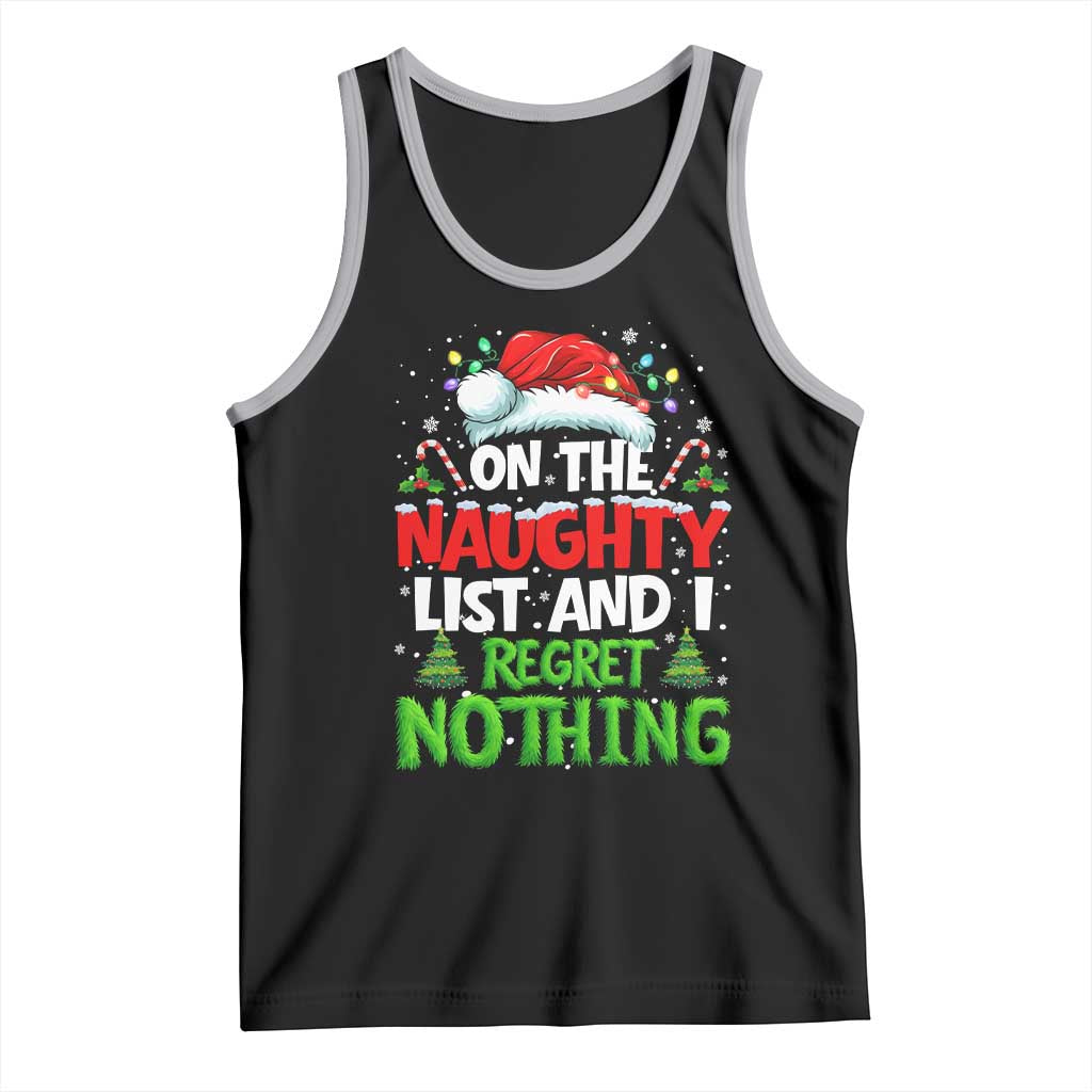 Funny Christmas Tank Top On The Naughty List I Regret Nothing - Wonder Print Shop