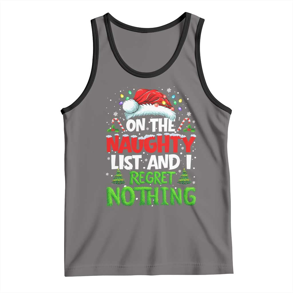 Funny Christmas Tank Top On The Naughty List I Regret Nothing - Wonder Print Shop