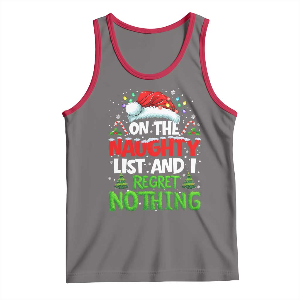 Funny Christmas Tank Top On The Naughty List I Regret Nothing - Wonder Print Shop