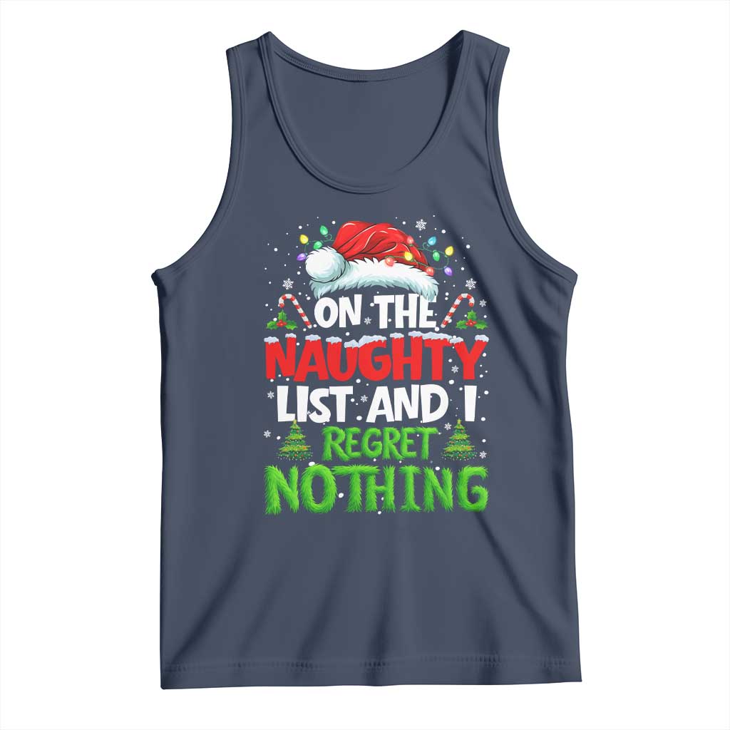 Funny Christmas Tank Top On The Naughty List I Regret Nothing - Wonder Print Shop
