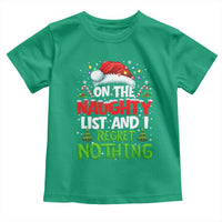 Funny Christmas Toddler T Shirt On The Naughty List I Regret Nothing - Wonder Print Shop