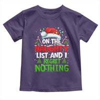 Funny Christmas Toddler T Shirt On The Naughty List I Regret Nothing - Wonder Print Shop