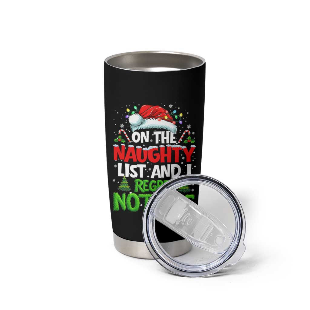 Funny Christmas Tumbler Cup On The Naughty List I Regret Nothing - Wonder Print Shop