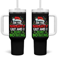 Funny Christmas Tumbler With Handle On The Naughty List I Regret Nothing - Wonder Print Shop