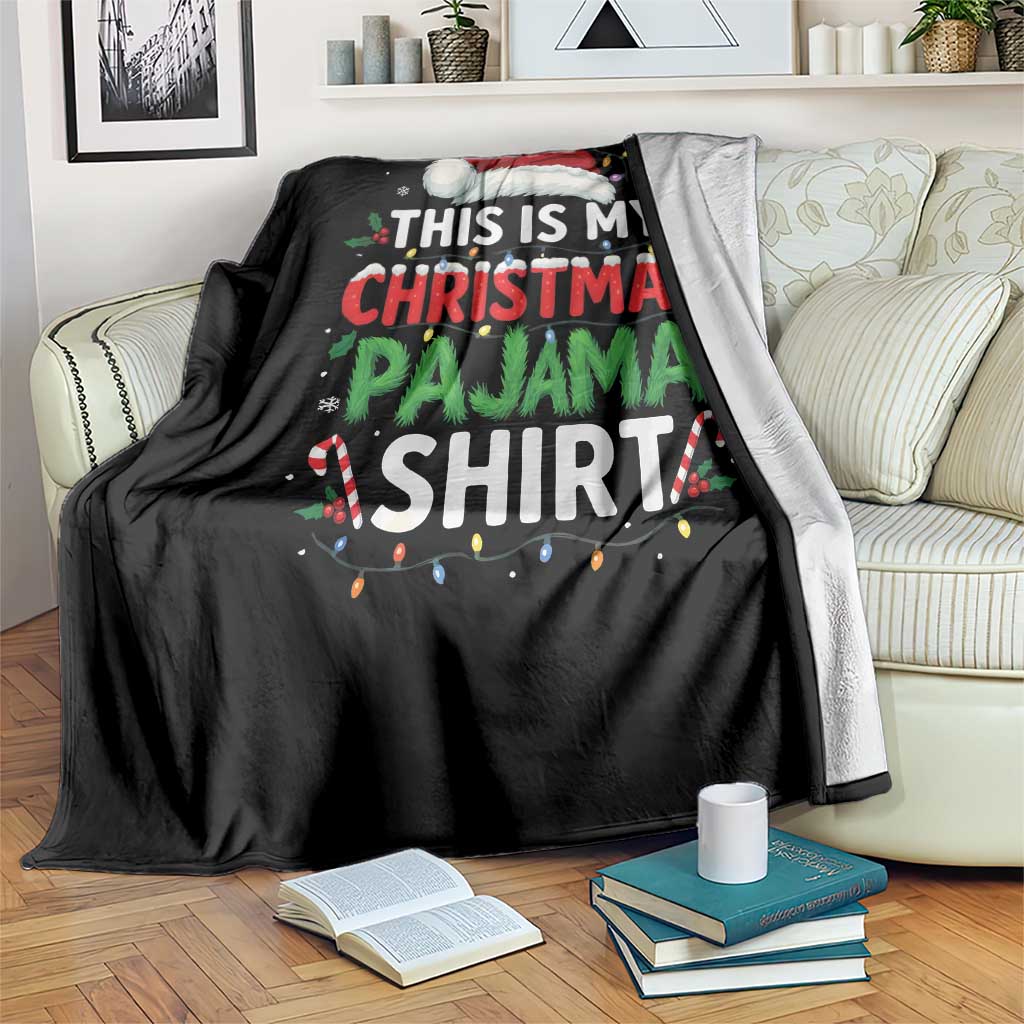 This Is My Christmas Pajama Throw Blanket Funny Xmas PJs - Wonder Print Shop
