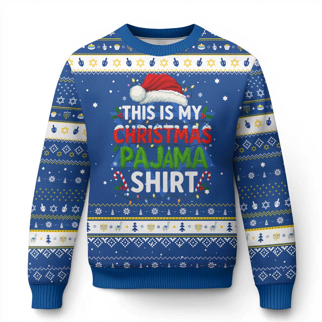 This Is My Christmas Pajama Hanukkah Ugly Sweater Funny Xmas PJs - Wonder Print Shop