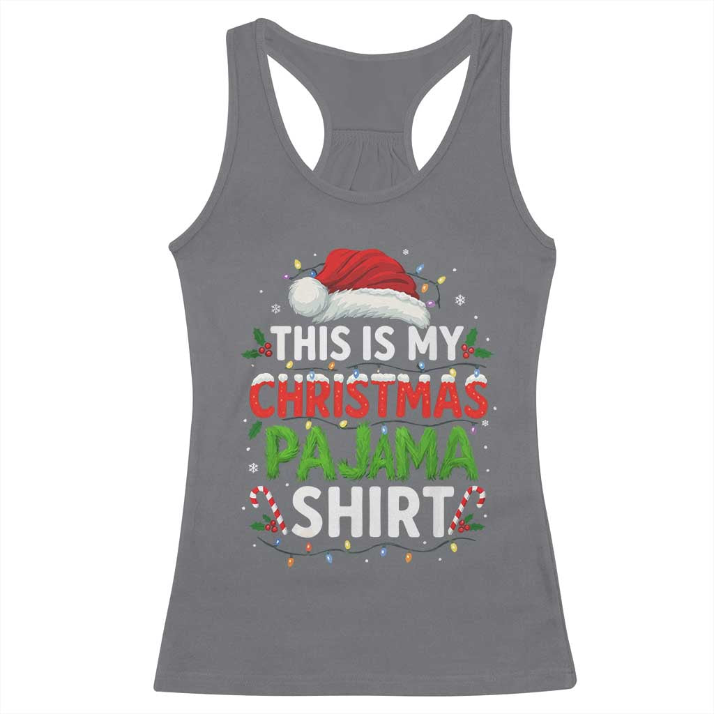 This Is My Christmas Pajama Racerback Tank Top Funny Xmas PJs - Wonder Print Shop