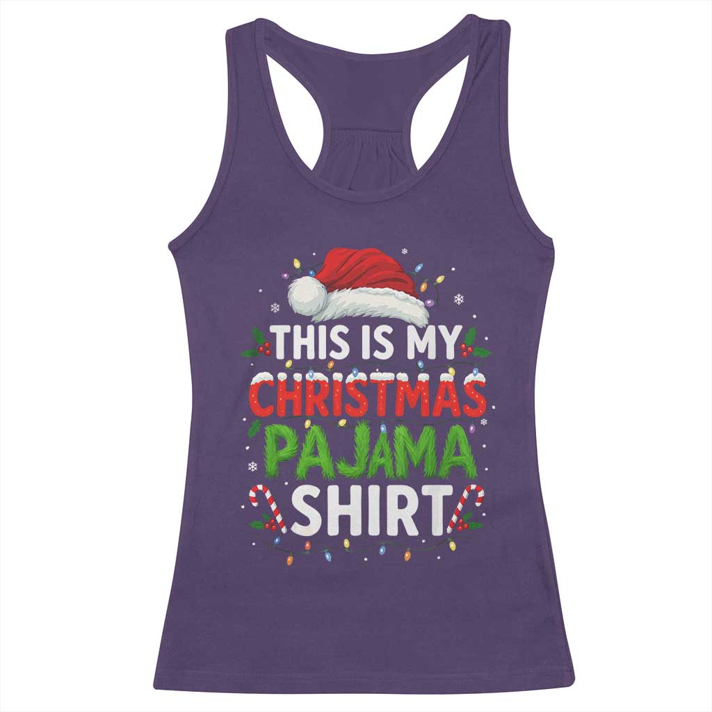 This Is My Christmas Pajama Racerback Tank Top Funny Xmas PJs - Wonder Print Shop