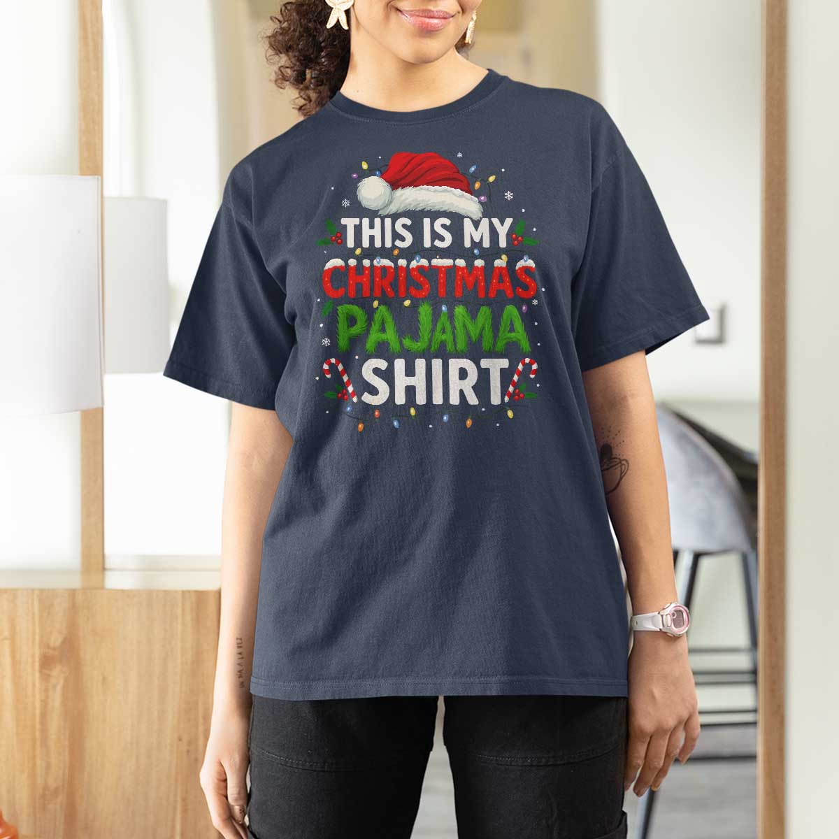 This Is My Christmas Pajama T Shirt For Women Funny Xmas PJs - Wonder Print Shop