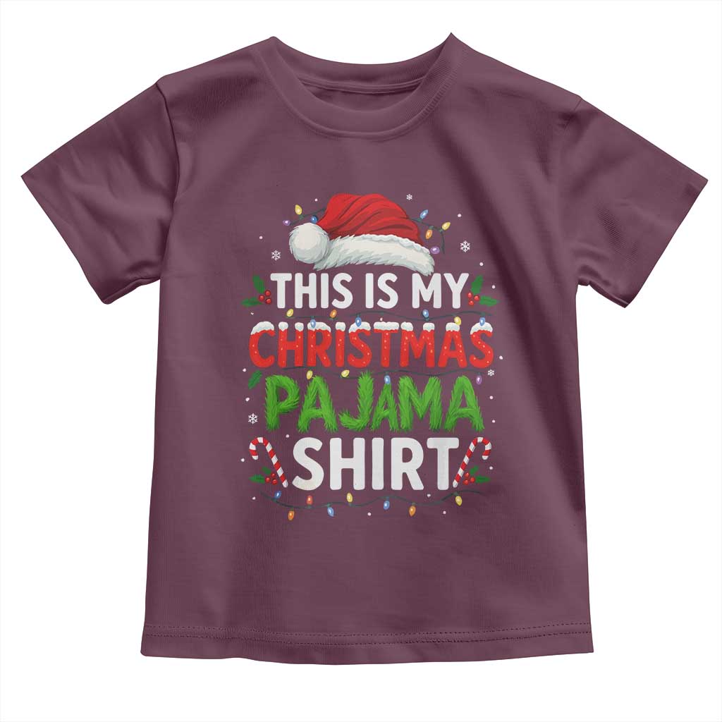 This Is My Christmas Pajama Toddler T Shirt Funny Xmas PJs - Wonder Print Shop