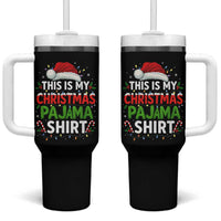 This Is My Christmas Pajama Tumbler With Handle Funny Xmas PJs - Wonder Print Shop