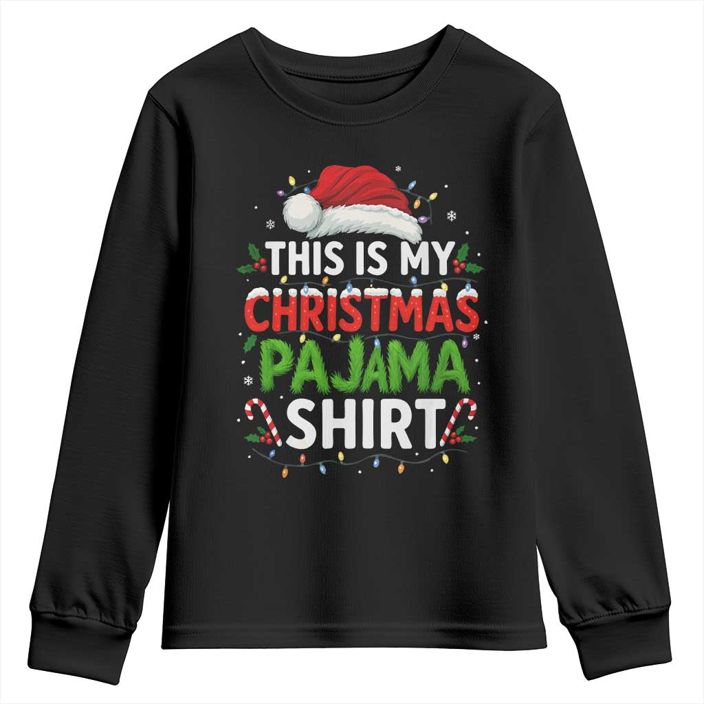 This Is My Christmas Pajama Youth Sweatshirt Funny Xmas PJs - Wonder Print Shop
