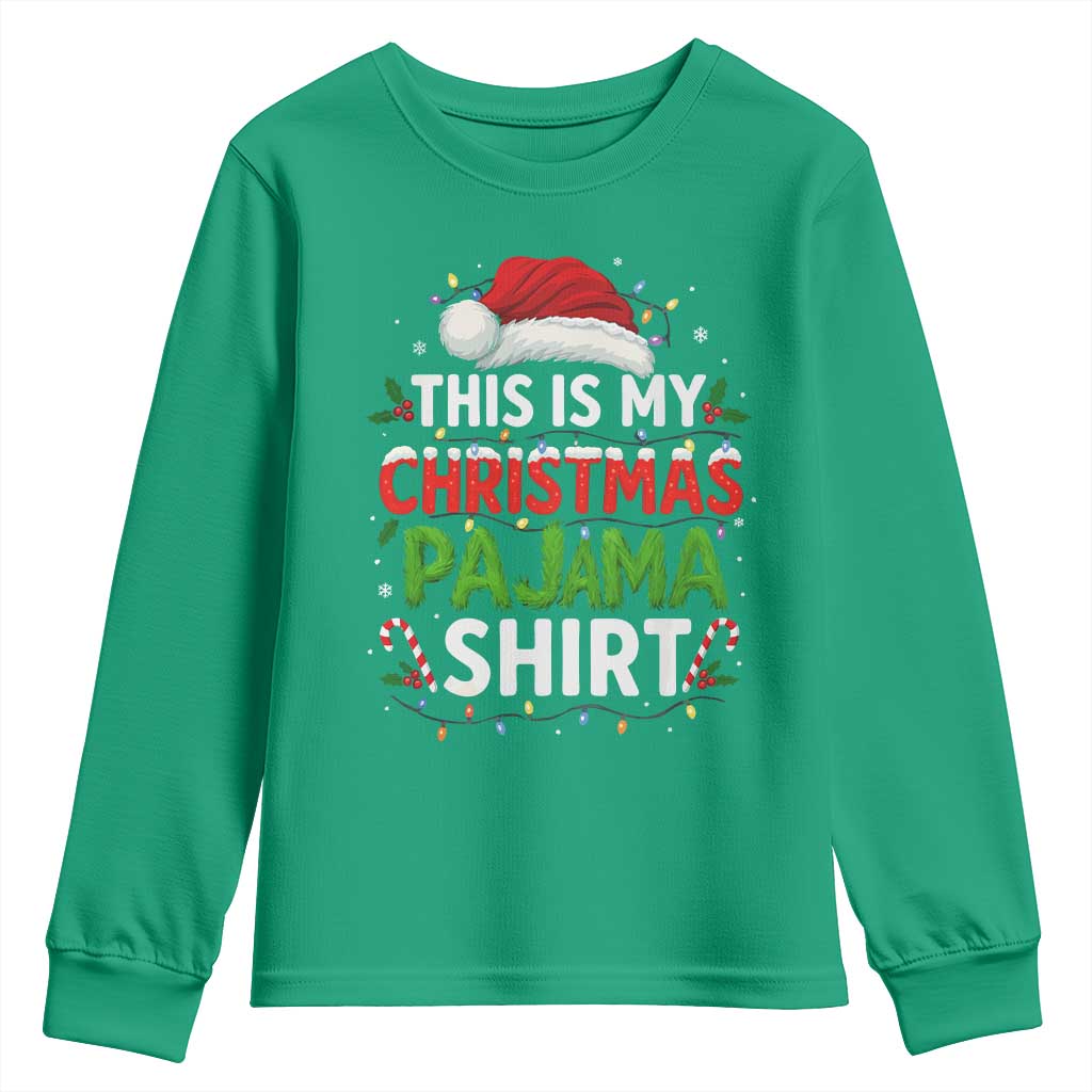 This Is My Christmas Pajama Youth Sweatshirt Funny Xmas PJs - Wonder Print Shop