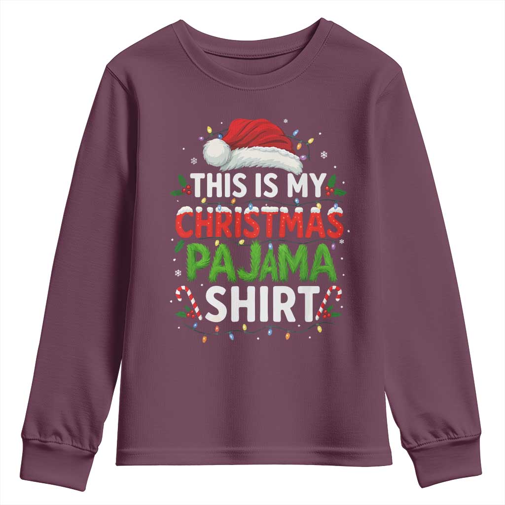 This Is My Christmas Pajama Youth Sweatshirt Funny Xmas PJs - Wonder Print Shop