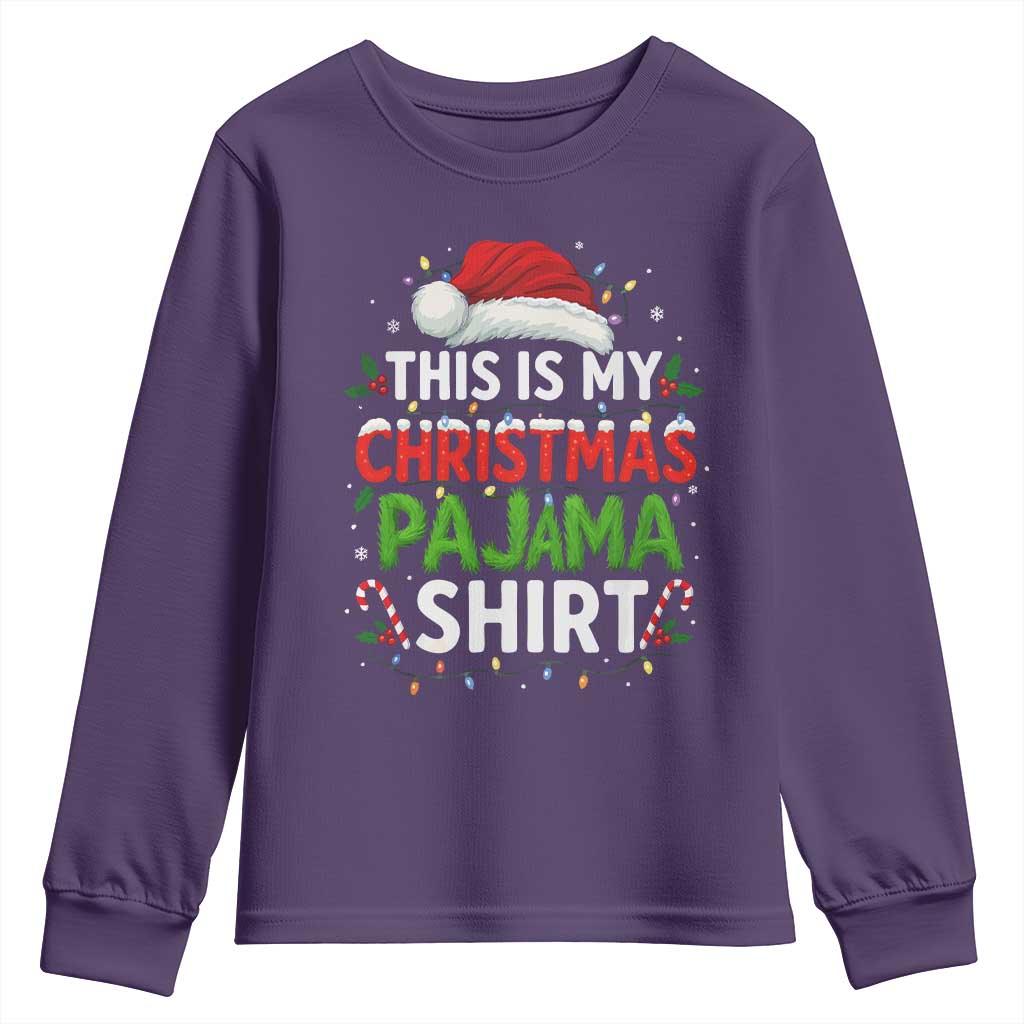 This Is My Christmas Pajama Youth Sweatshirt Funny Xmas PJs - Wonder Print Shop