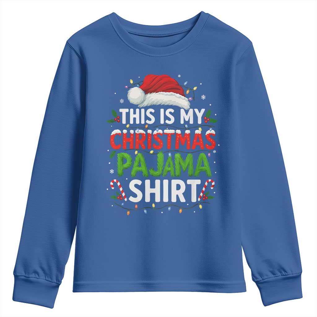 This Is My Christmas Pajama Youth Sweatshirt Funny Xmas PJs - Wonder Print Shop