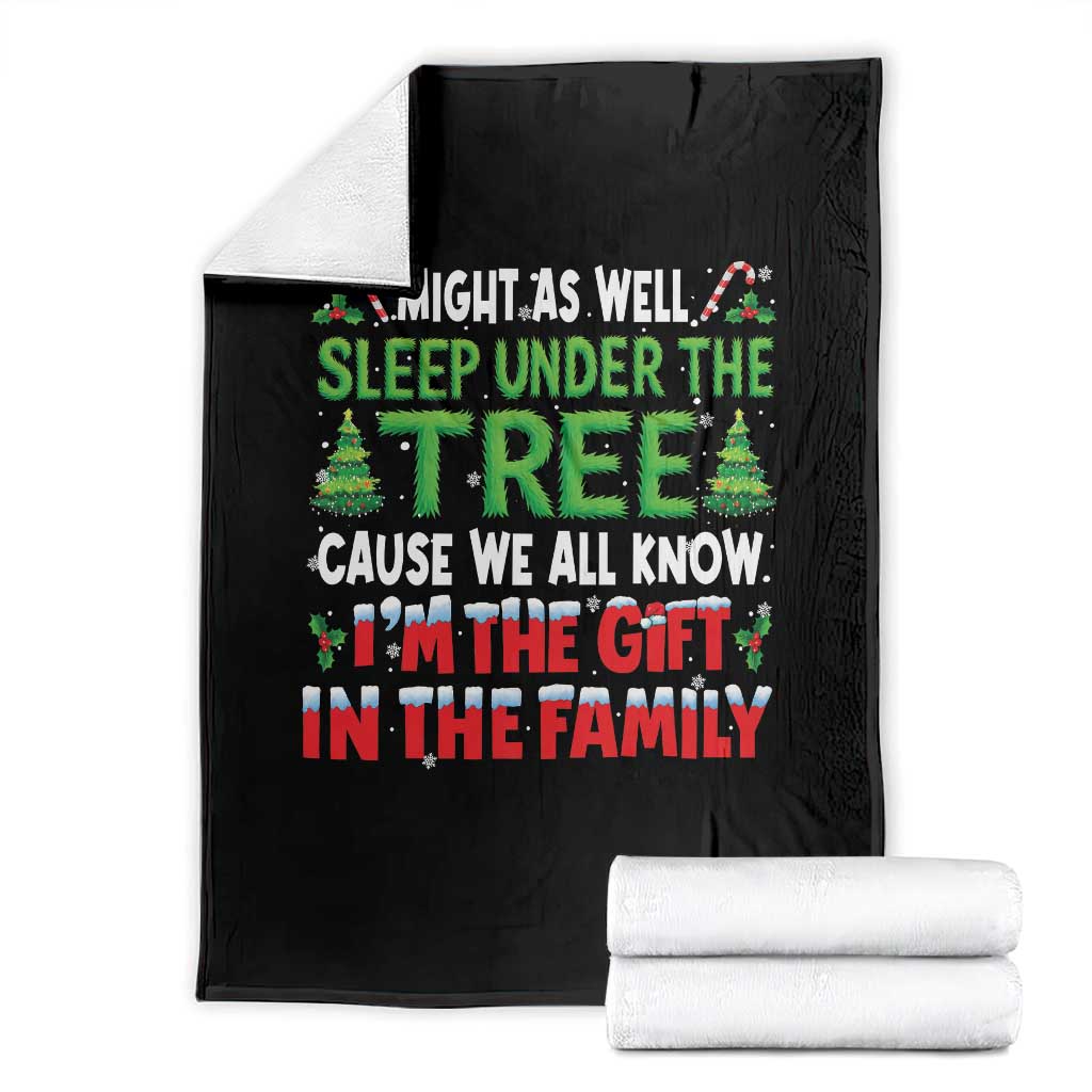 Funny Christmas Throw Blanket I'm The Gift Family Pajama - Wonder Print Shop