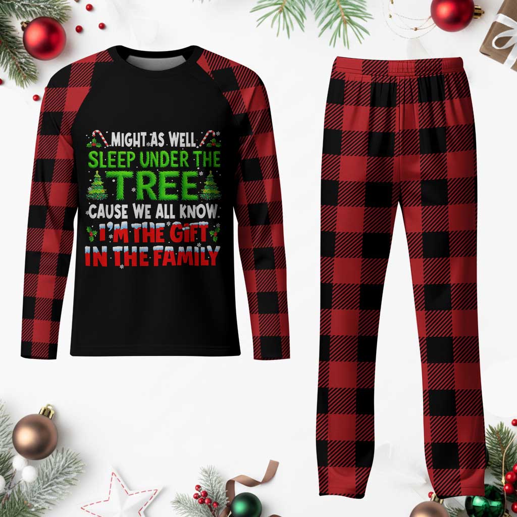 Funny Christmas Plaid Pajama Set I'm The Gift Family Pajama - Wonder Print Shop