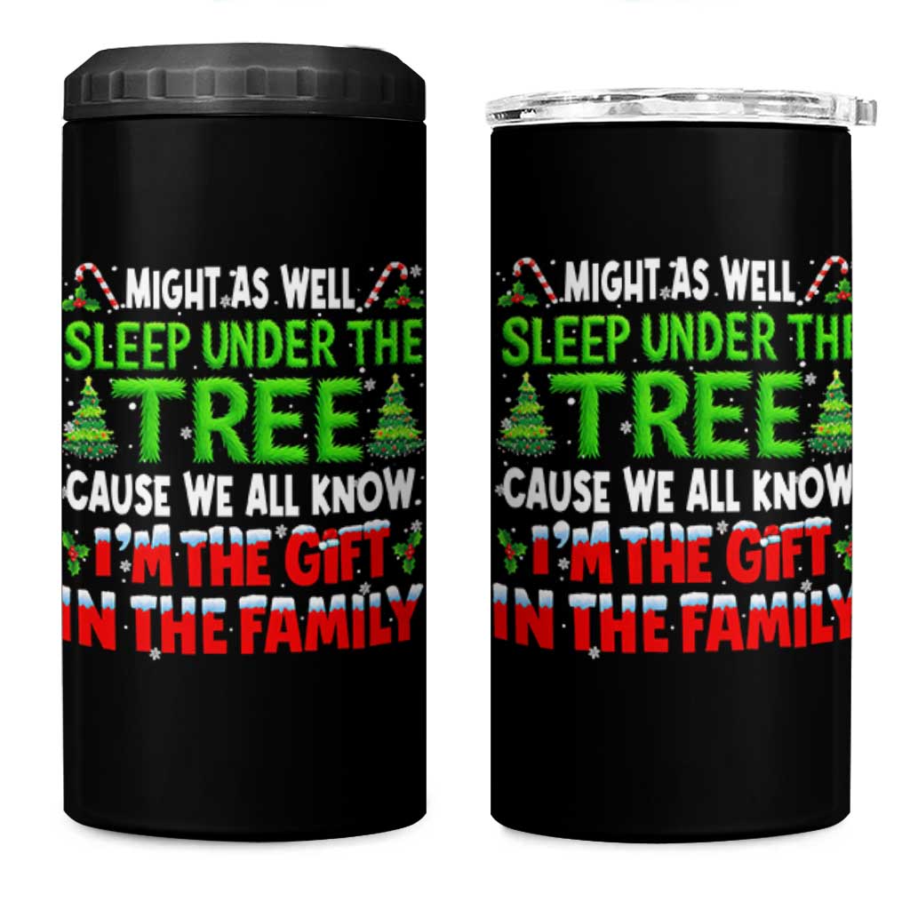 Funny Christmas 4 in 1 Can Cooler Tumbler I'm The Gift Family Pajama - Wonder Print Shop
