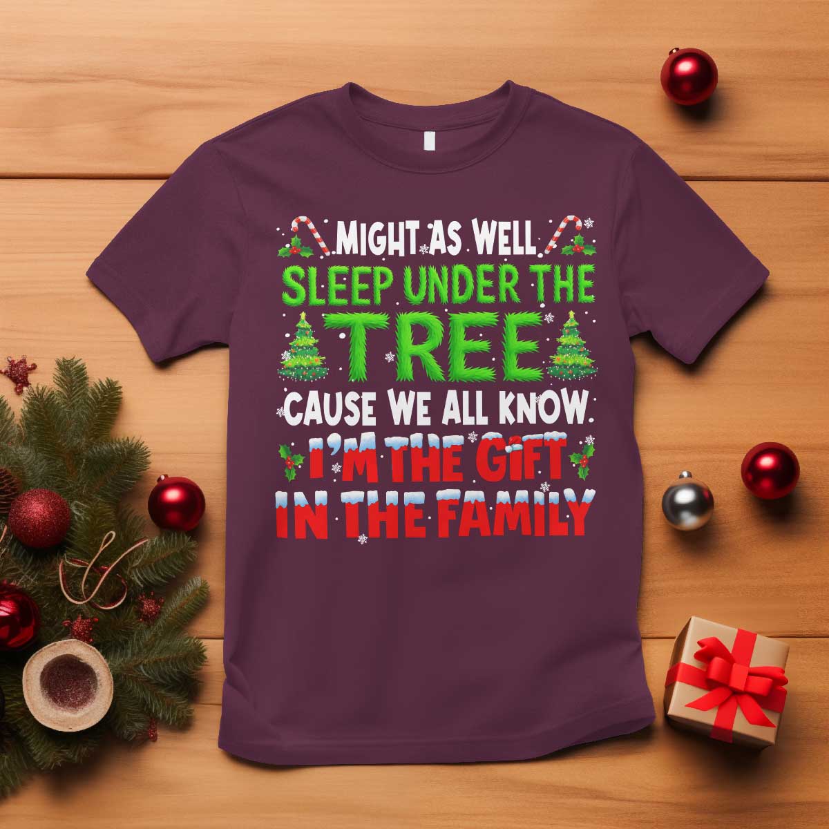 Funny Christmas T Shirt I'm The Gift Family Pajama - Wonder Print Shop
