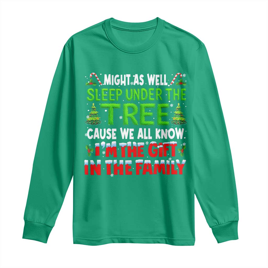 Funny Christmas Long Sleeve Shirt I'm The Gift Family Pajama - Wonder Print Shop