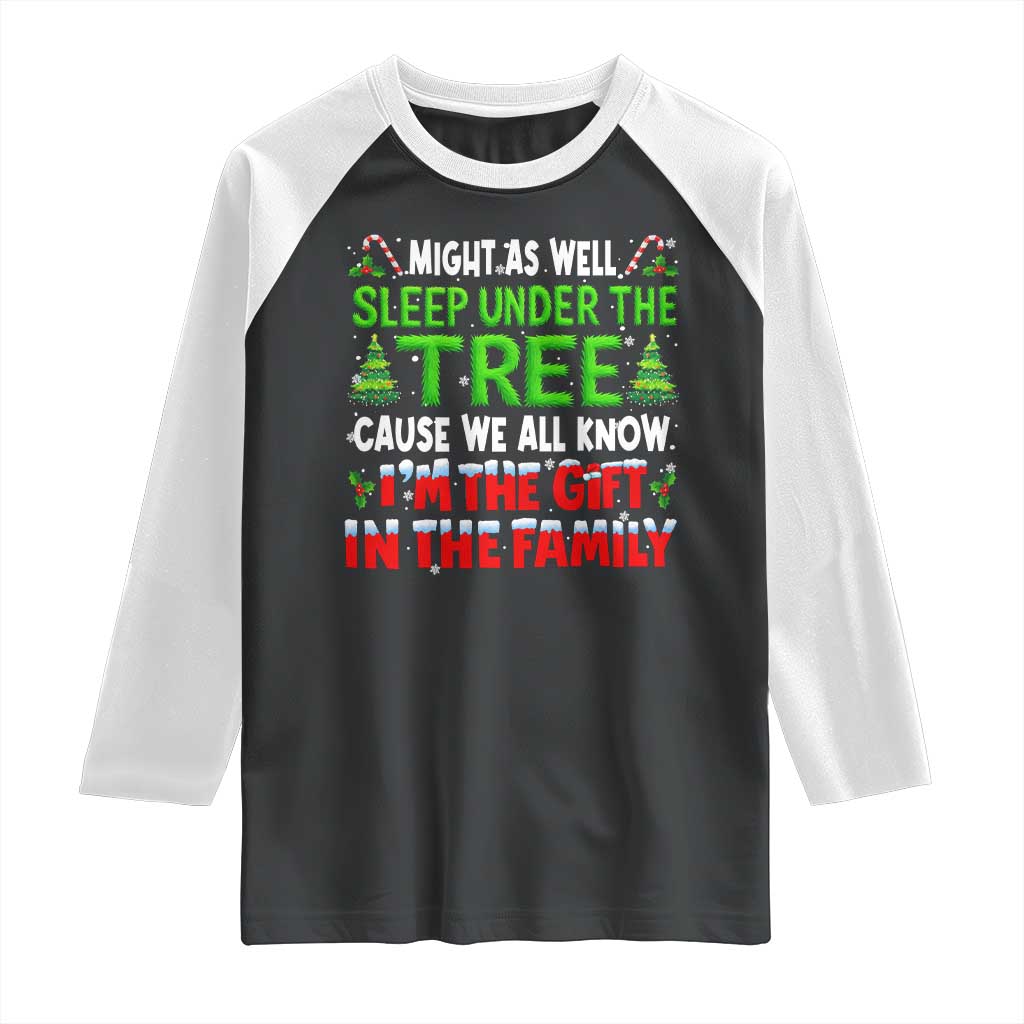 Funny Christmas Raglan Shirt I'm The Gift Family Pajama - Wonder Print Shop
