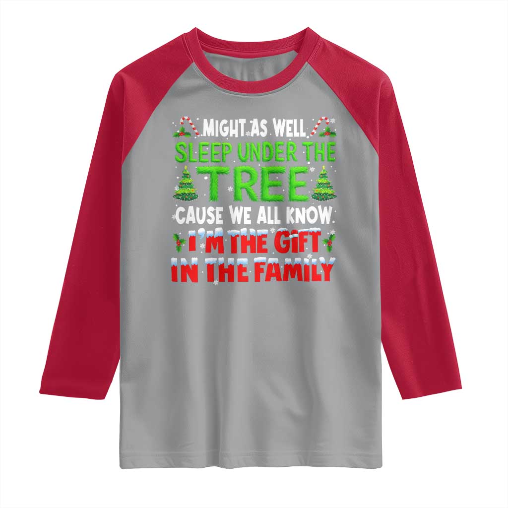 Funny Christmas Raglan Shirt I'm The Gift Family Pajama - Wonder Print Shop