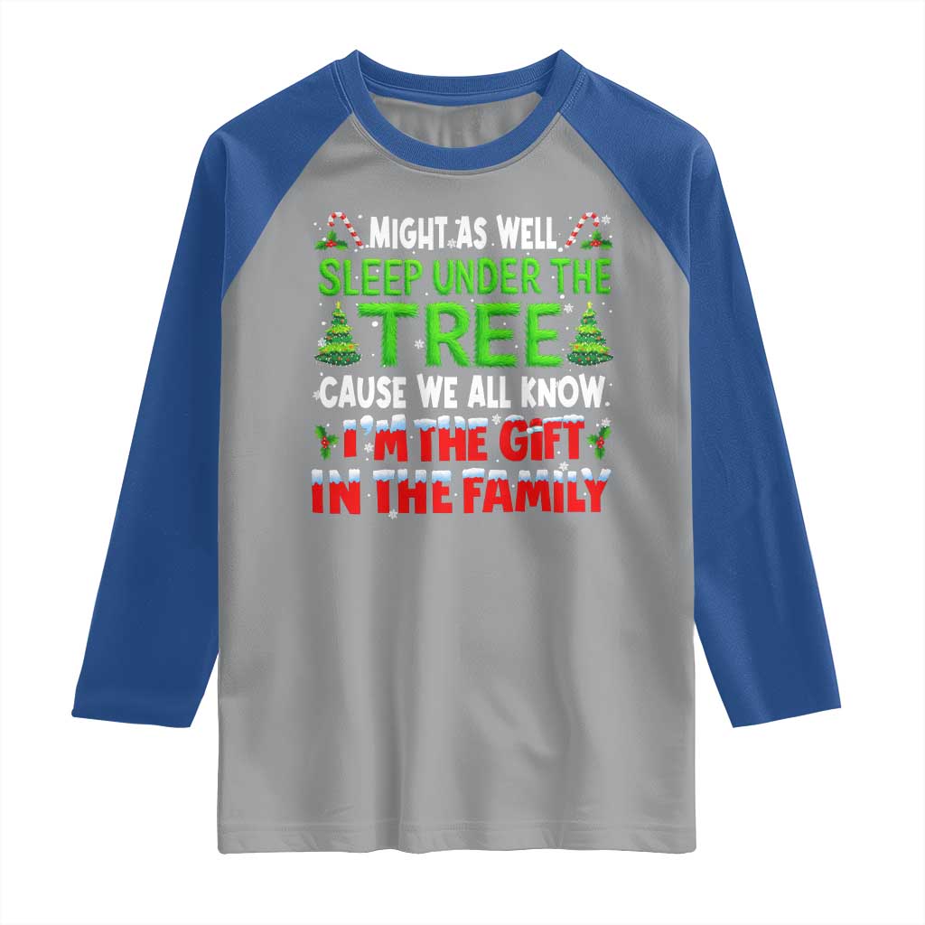 Funny Christmas Raglan Shirt I'm The Gift Family Pajama - Wonder Print Shop