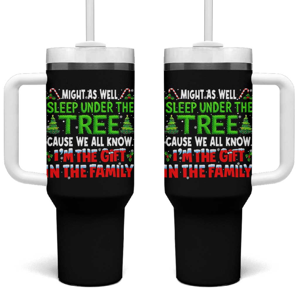 Funny Christmas Tumbler With Handle I'm The Gift Family Pajama - Wonder Print Shop