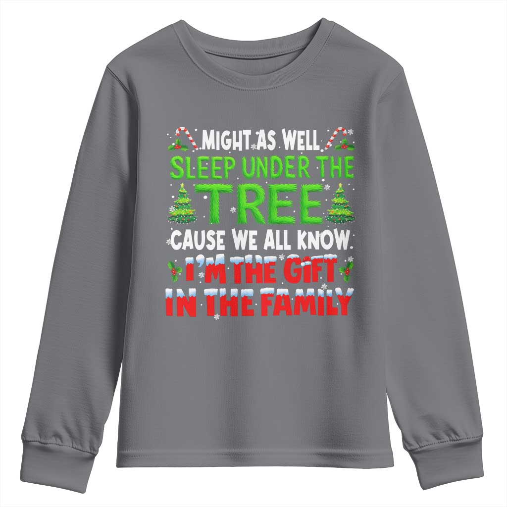 Funny Christmas Youth Sweatshirt I'm The Gift Family Pajama - Wonder Print Shop
