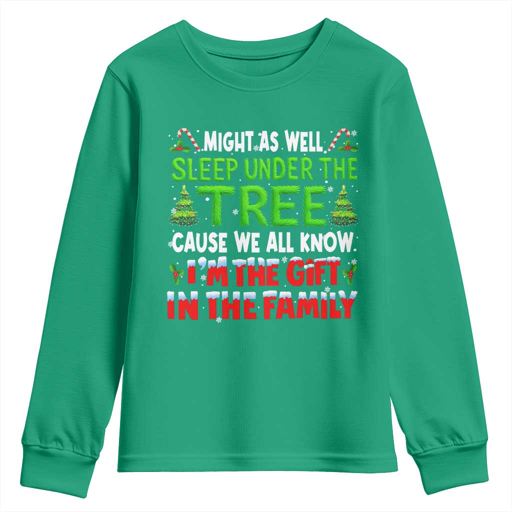 Funny Christmas Youth Sweatshirt I'm The Gift Family Pajama - Wonder Print Shop