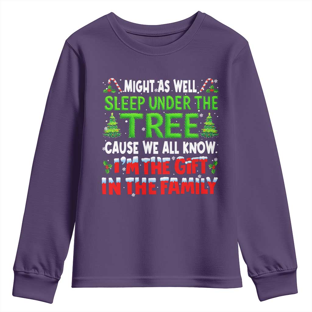 Funny Christmas Youth Sweatshirt I'm The Gift Family Pajama - Wonder Print Shop