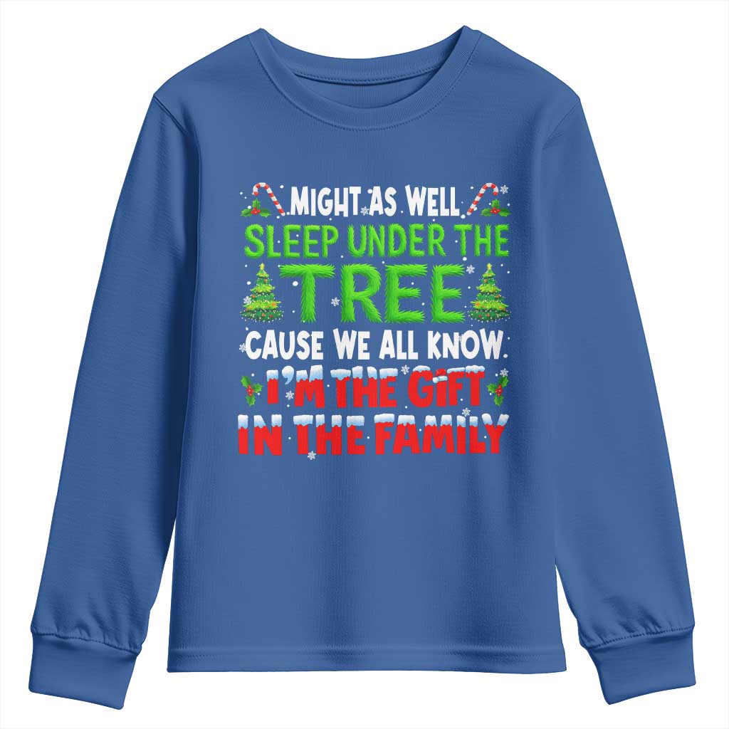 Funny Christmas Youth Sweatshirt I'm The Gift Family Pajama - Wonder Print Shop