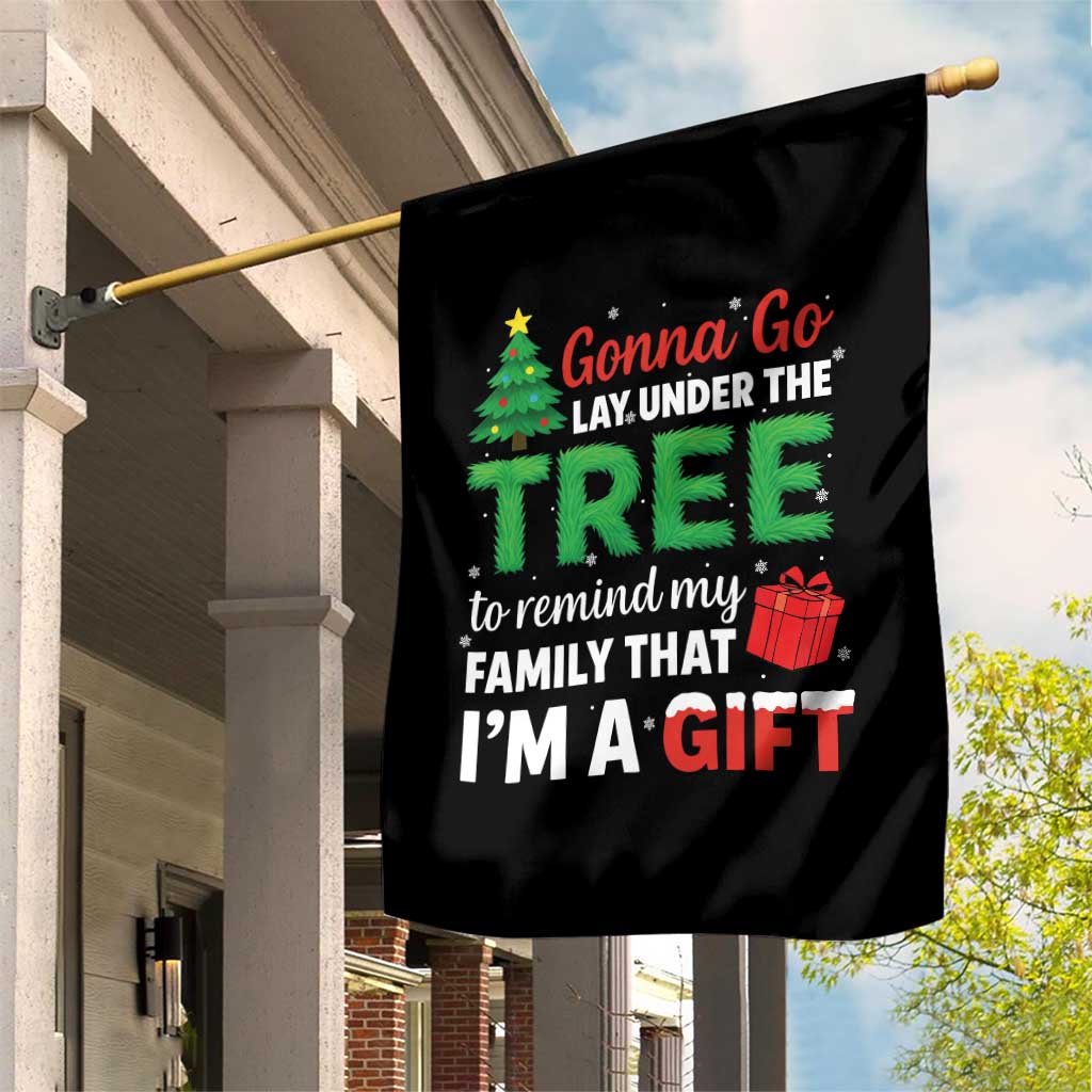 Funny Christmas Garden Flag Lay Under The Tree Xmas Family Pajama Gift - Wonder Print Shop