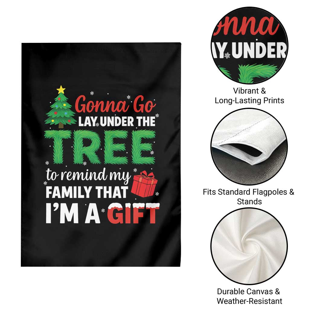 Funny Christmas Garden Flag Lay Under The Tree Xmas Family Pajama Gift - Wonder Print Shop