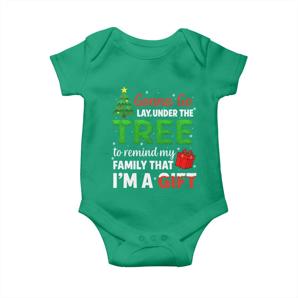 Funny Christmas Baby Onesie Lay Under The Tree Xmas Family Pajama Gift - Wonder Print Shop