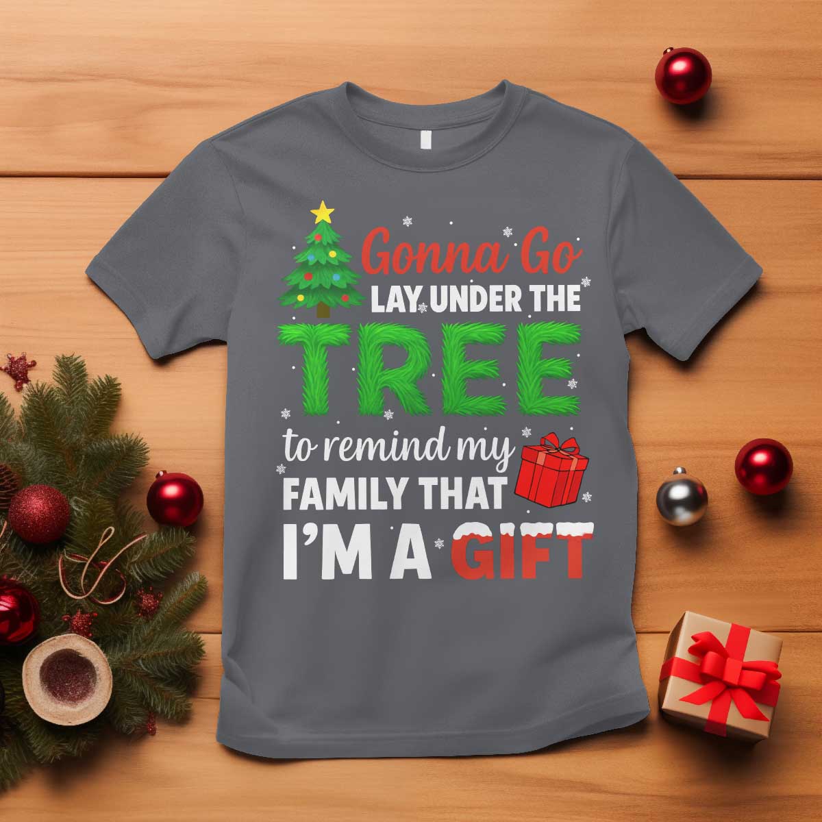 Funny Christmas T Shirt Lay Under The Tree Xmas Family Pajama Gift - Wonder Print Shop