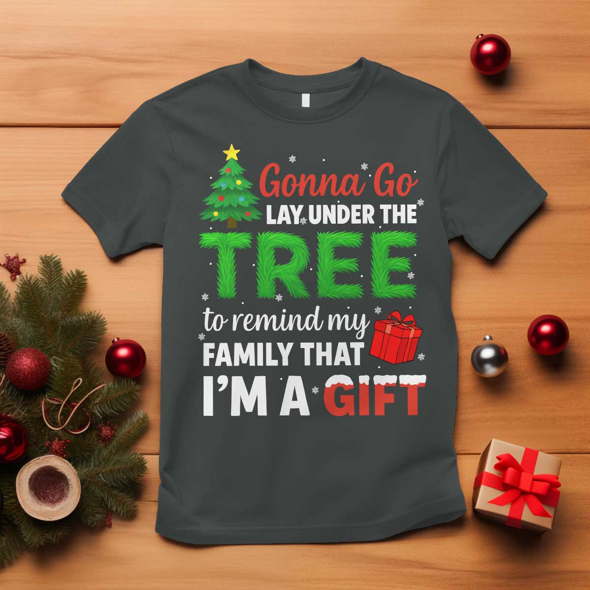 Funny Christmas T Shirt Lay Under The Tree Xmas Family Pajama Gift - Wonder Print Shop