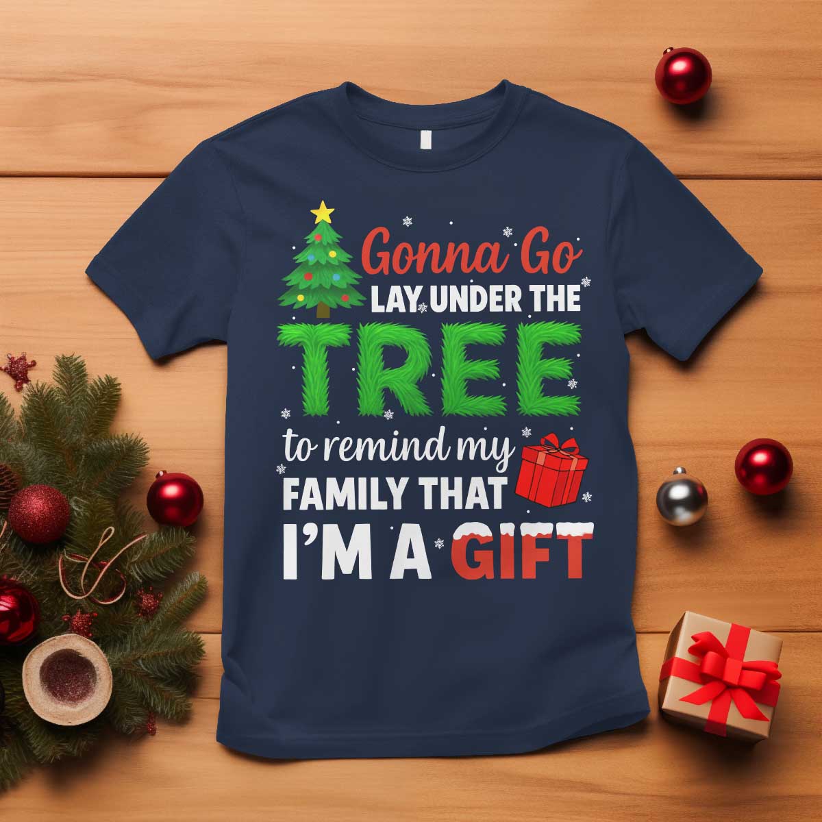 Funny Christmas T Shirt Lay Under The Tree Xmas Family Pajama Gift - Wonder Print Shop
