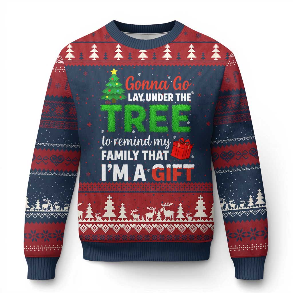 Funny Xmas Ugly Christmas Sweater Lay Under The Tree Xmas Family Pajama Gift - Wonder Print Shop