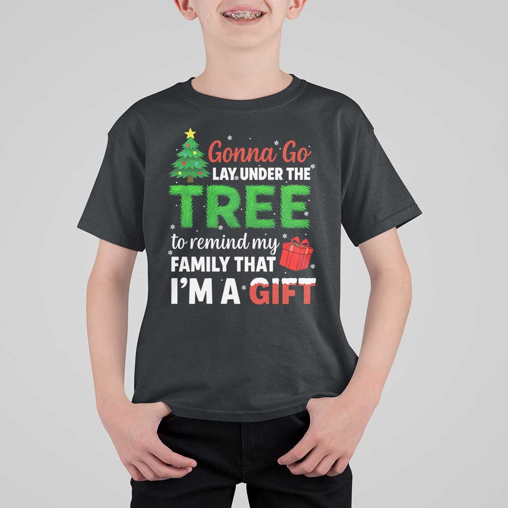 Funny Christmas T Shirt For Kid Lay Under The Tree Xmas Family Pajama Gift - Wonder Print Shop