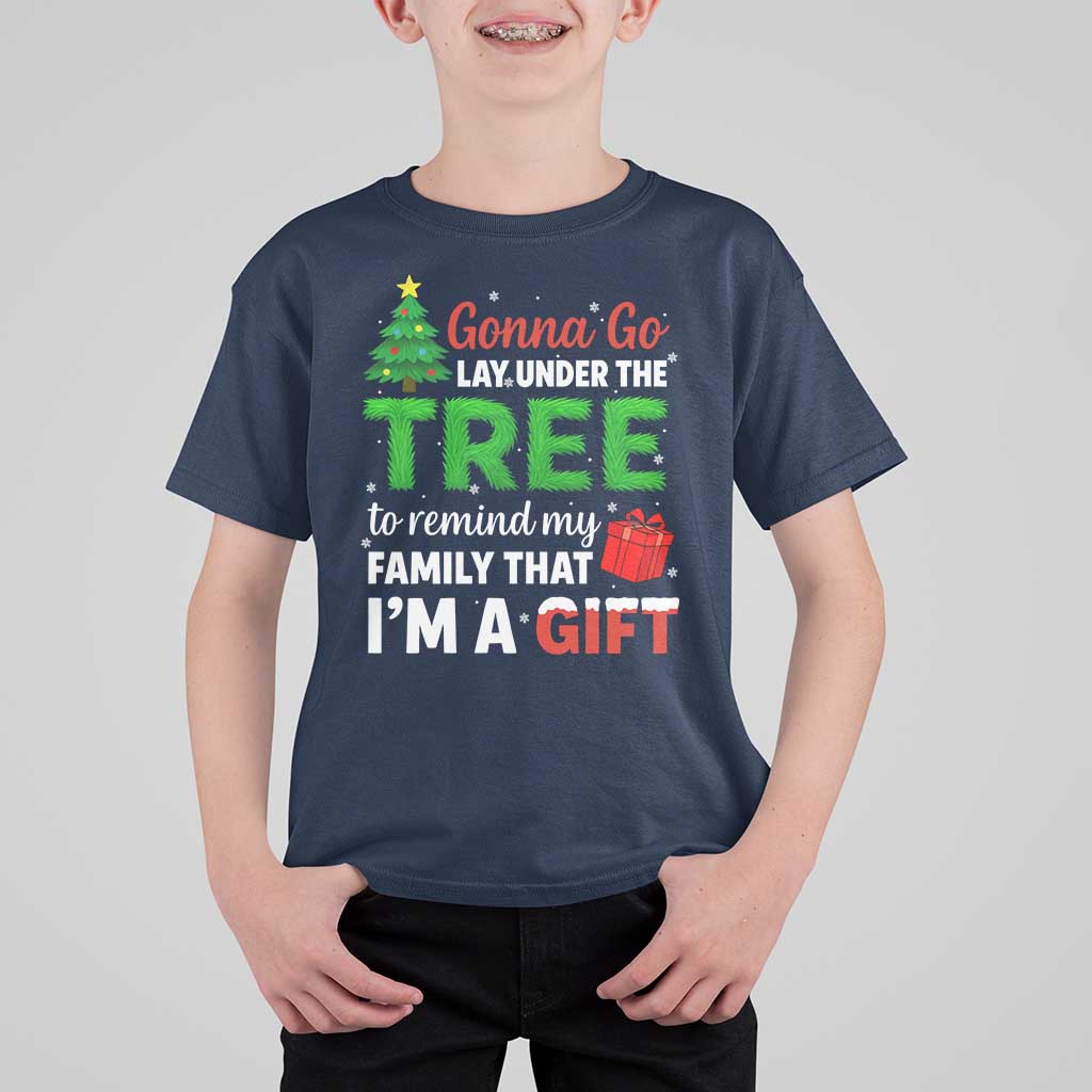 Funny Christmas T Shirt For Kid Lay Under The Tree Xmas Family Pajama Gift - Wonder Print Shop