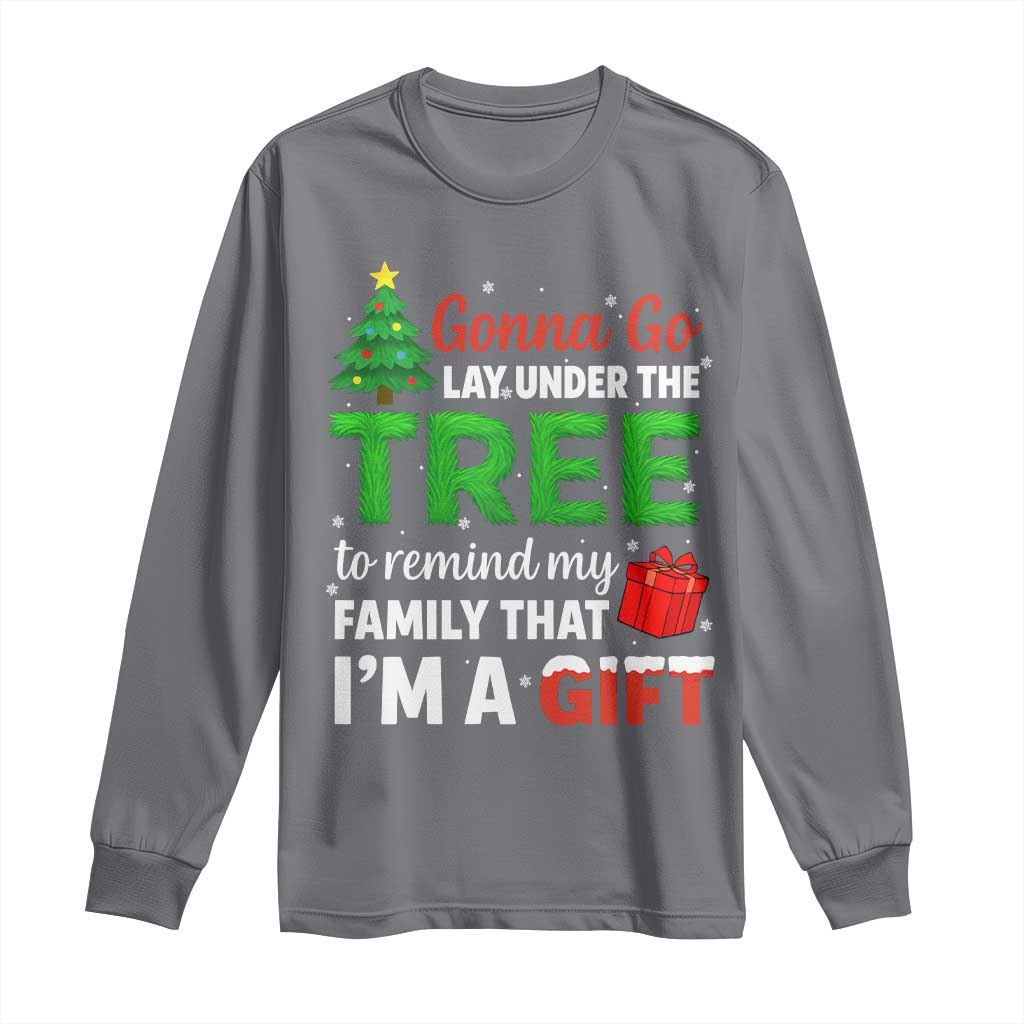 Funny Christmas Long Sleeve Shirt Lay Under The Tree Xmas Family Pajama Gift - Wonder Print Shop