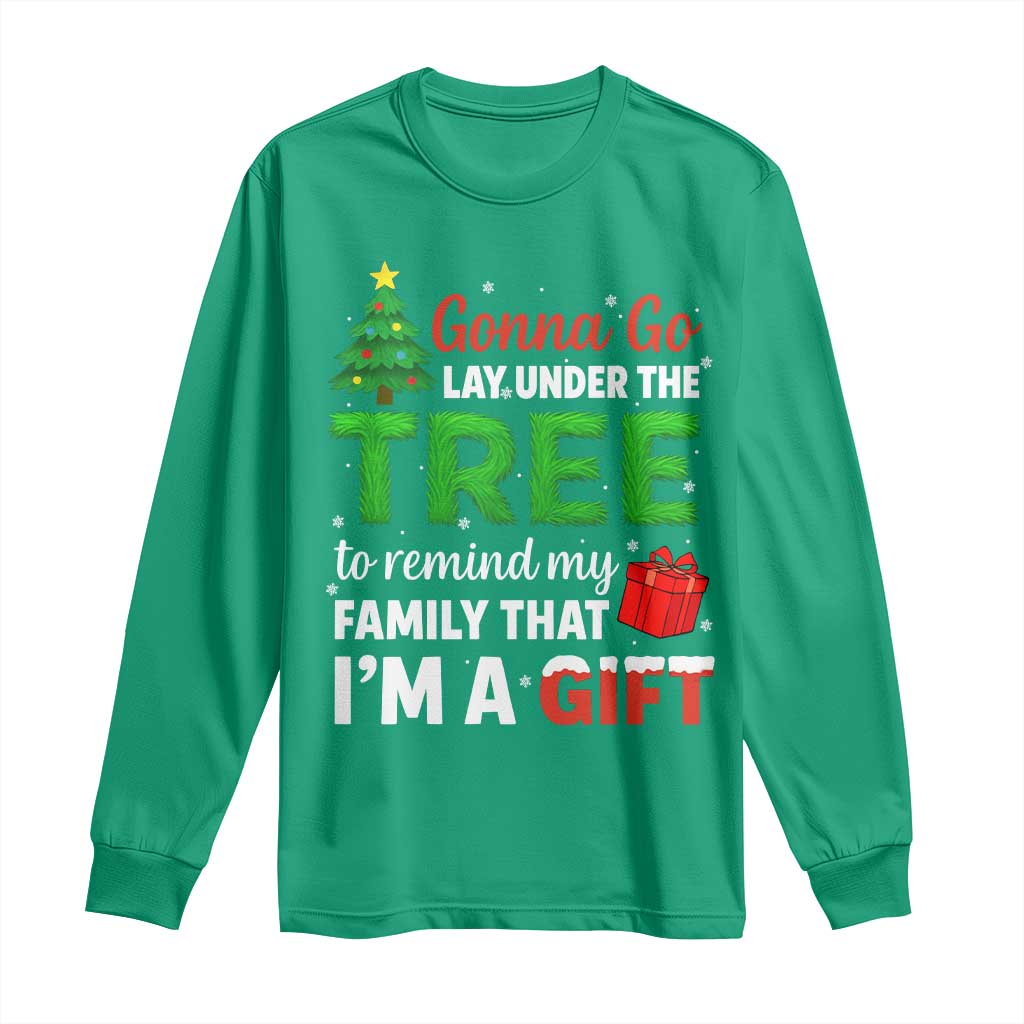 Funny Christmas Long Sleeve Shirt Lay Under The Tree Xmas Family Pajama Gift - Wonder Print Shop