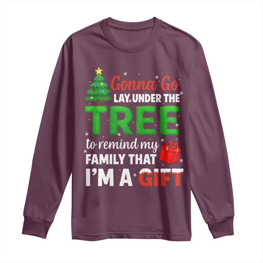 Funny Christmas Long Sleeve Shirt Lay Under The Tree Xmas Family Pajama Gift - Wonder Print Shop