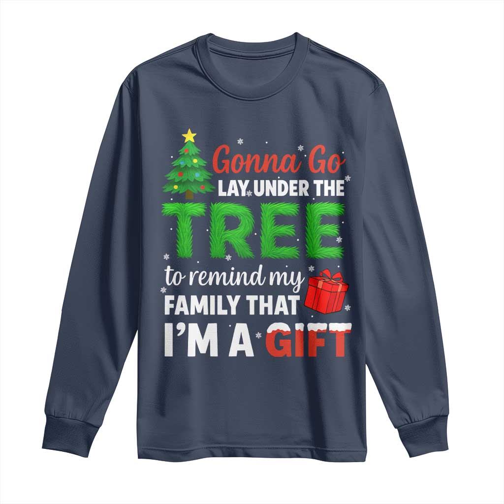 Funny Christmas Long Sleeve Shirt Lay Under The Tree Xmas Family Pajama Gift - Wonder Print Shop