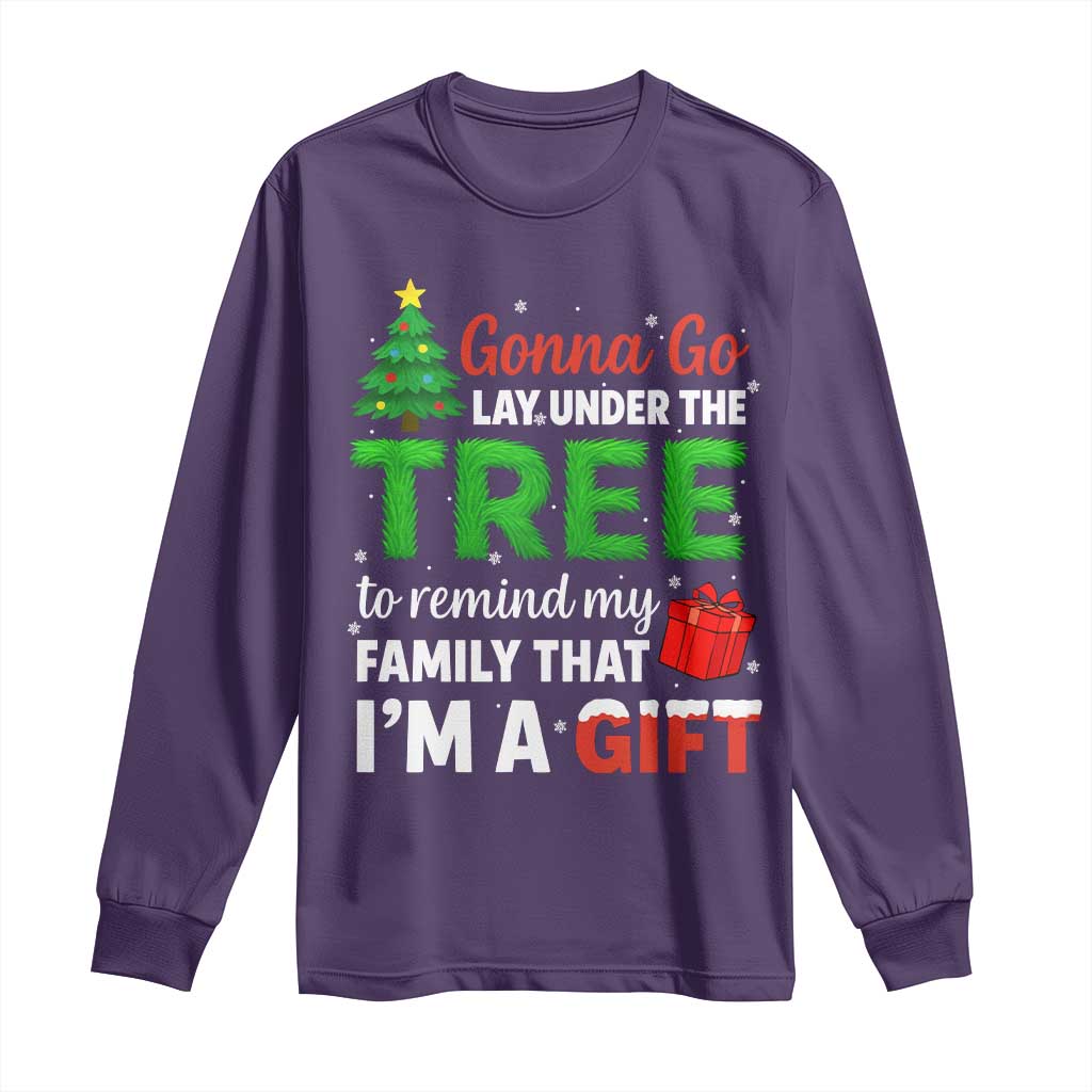 Funny Christmas Long Sleeve Shirt Lay Under The Tree Xmas Family Pajama Gift - Wonder Print Shop