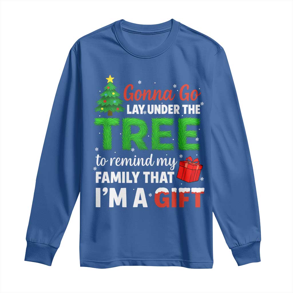 Funny Christmas Long Sleeve Shirt Lay Under The Tree Xmas Family Pajama Gift - Wonder Print Shop