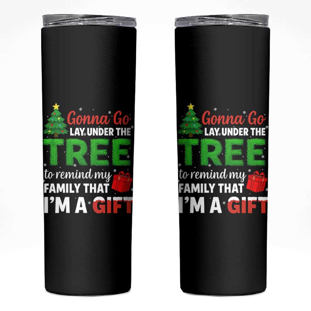 Funny Christmas Skinny Tumbler Lay Under The Tree Xmas Family Pajama Gift - Wonder Print Shop