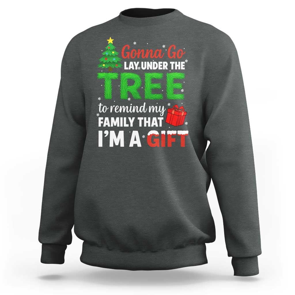 Funny Christmas Sweatshirt Lay Under The Tree Xmas Family Pajama Gift - Wonder Print Shop